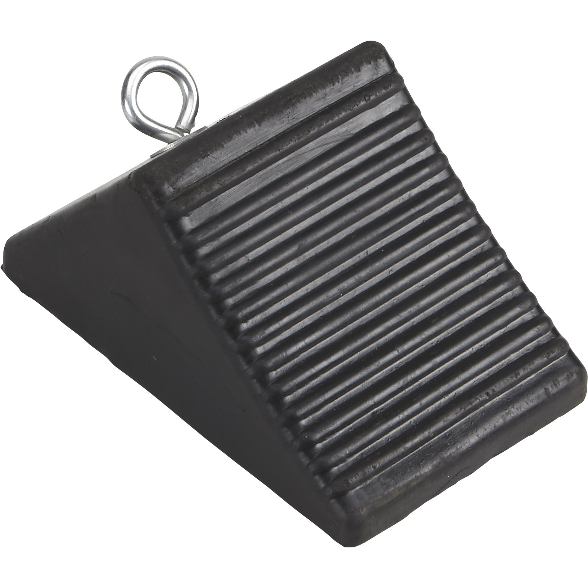 Ironton Rubber Wheel Chock with Eyebolt, 8in.L x 5in.W x 4in.H